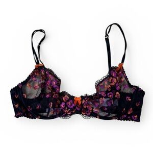 SAVAGE x FENTY Unlined Wired Bra Size 32C Floral Sheer lace cups